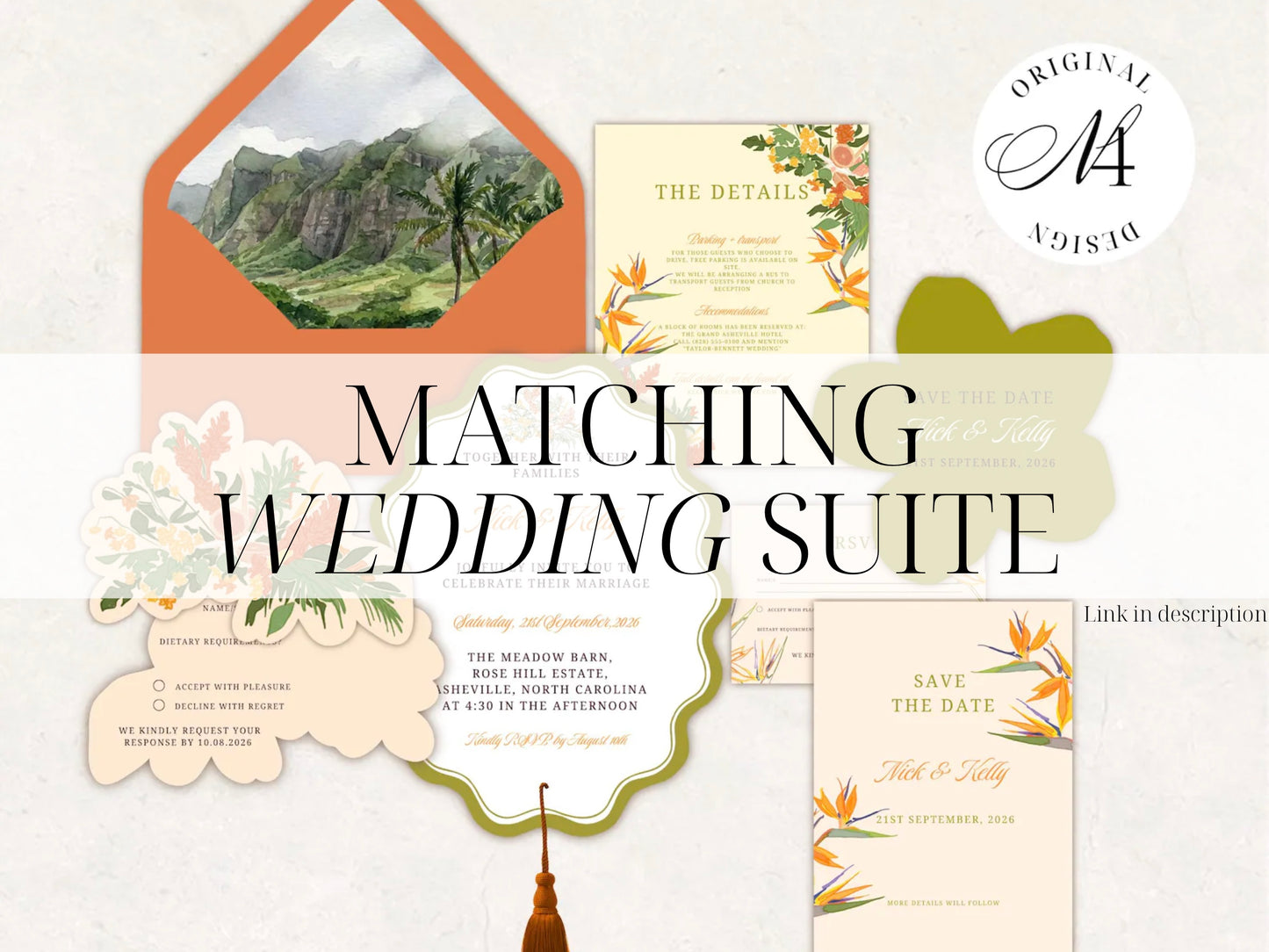 Tropical Hawaii Wedding Website Template | Editable Canva Template with RSVP