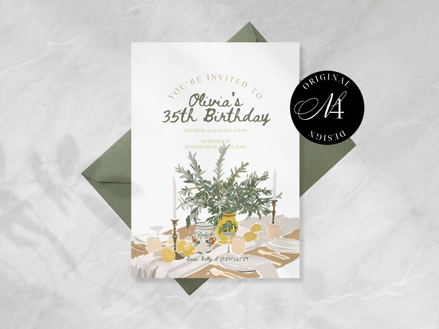 BIRTHDAY BRUNCH INVITE template | Hand Drawn Printable Canva Template