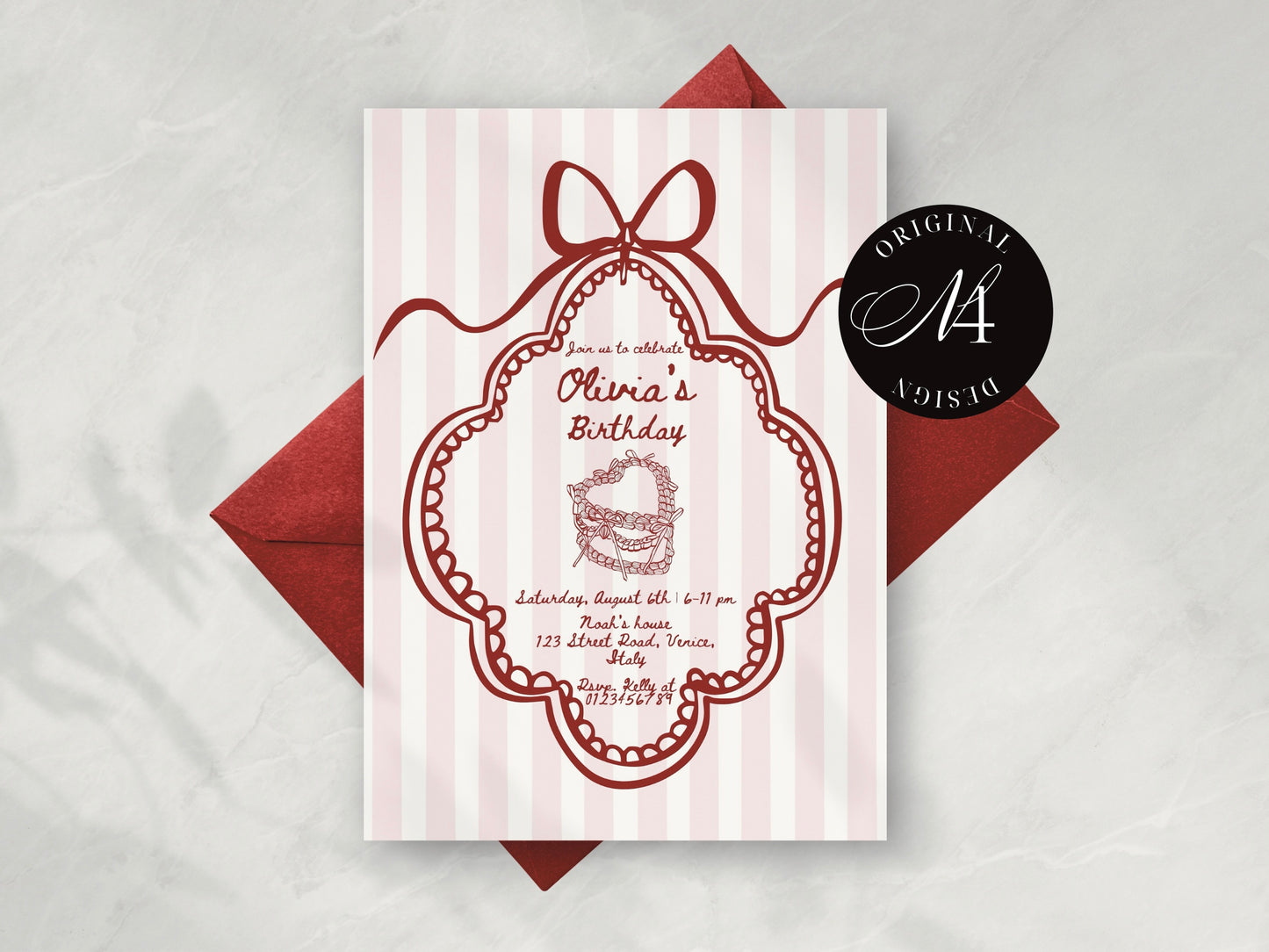 Whimsical Vintage Birthday Party Invitation