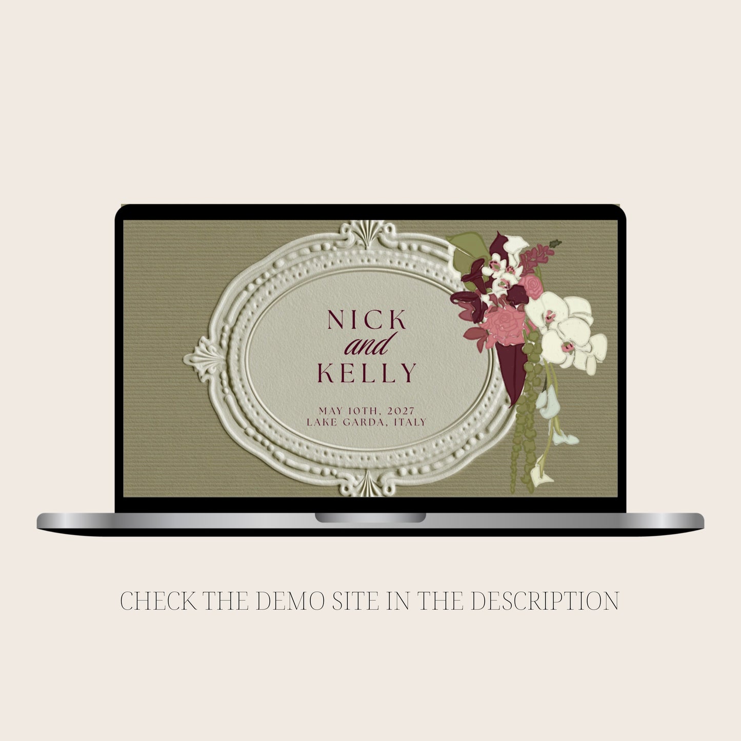 Green Canva Wedding Website Template | Digital Wedding Invitation