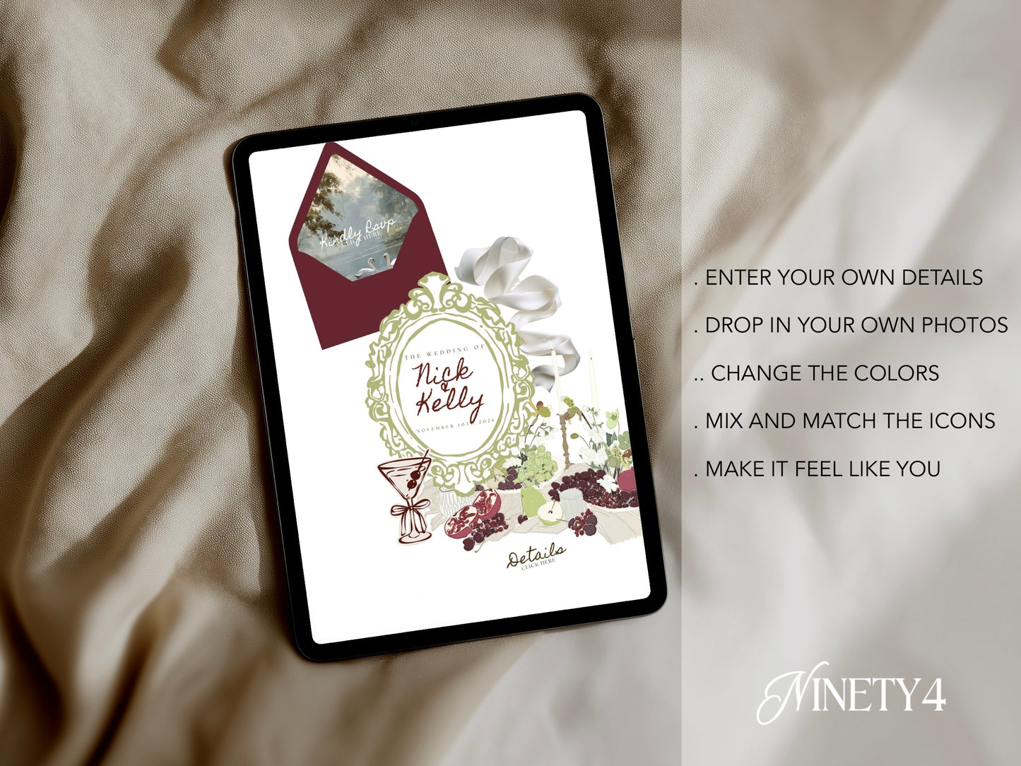 Romantic Canva Wedding Website Template with RSVP | Digital Wedding Invitation