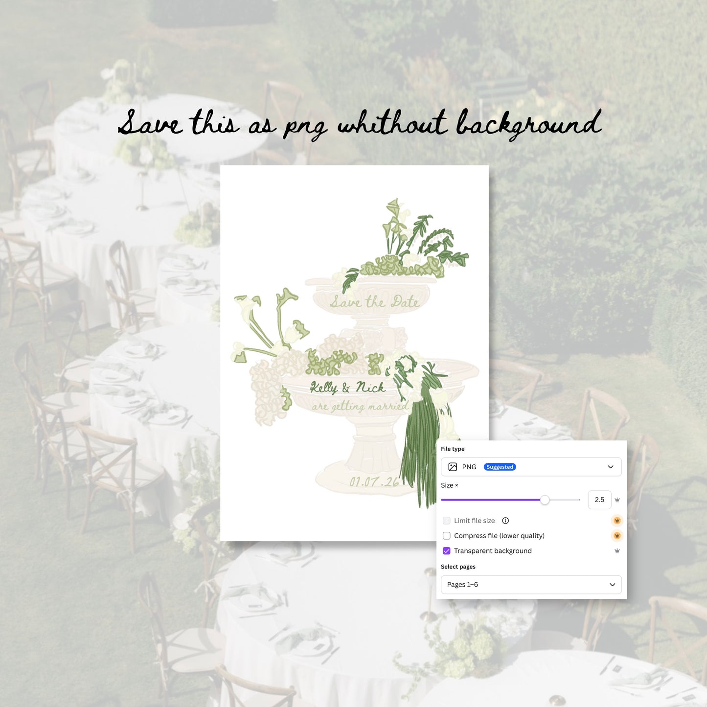 English Garden Wedding Invitation Suite Canva Template