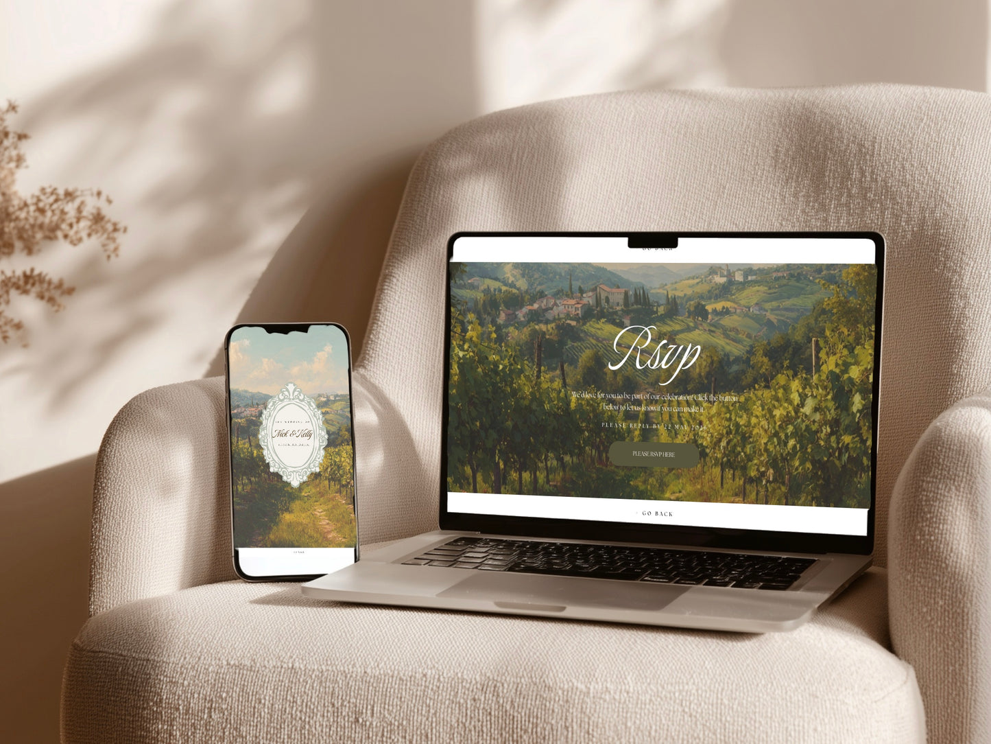 Italian Canva Wedding Website Template with RSVP | Digital Wedding Invitation