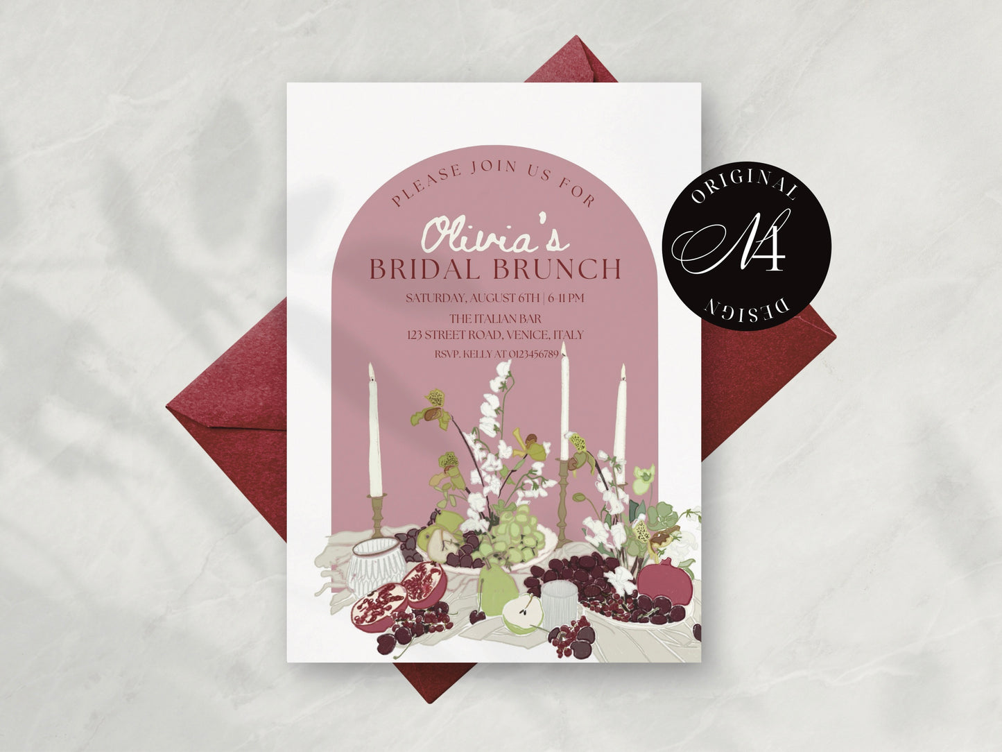 Whimsical BRIDAL BRUNCH INVITE template
