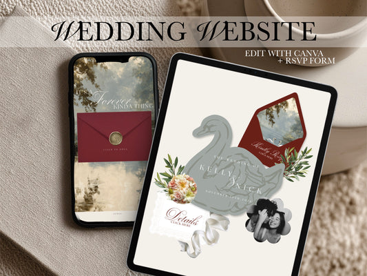 Garden Canva Wedding Website Template with RSVP | Digital Wedding Invitation