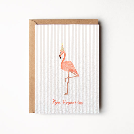 Verjaardagskaart Flamingo