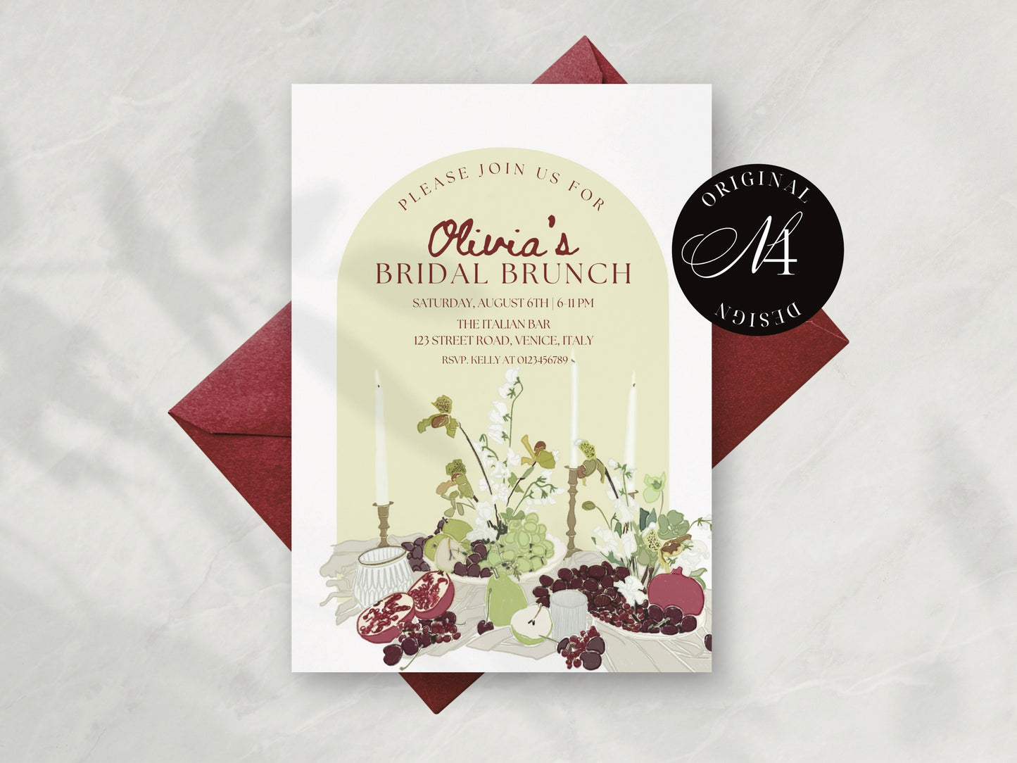 Whimsical BRIDAL BRUNCH INVITE template