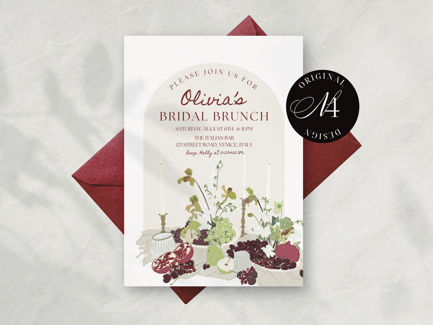 Whimsical BRIDAL BRUNCH INVITE template