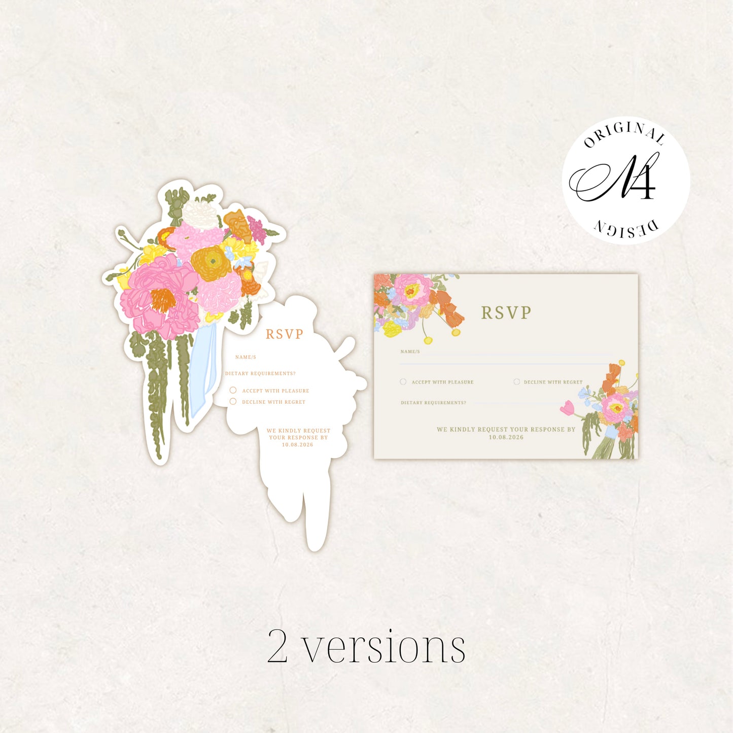Blue Green Floral Wedding Invitation Suite Canva Templatel
