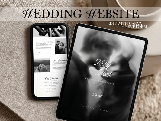 Elegant Canva Wedding Website Template with RSVP | Digital Wedding Invitation