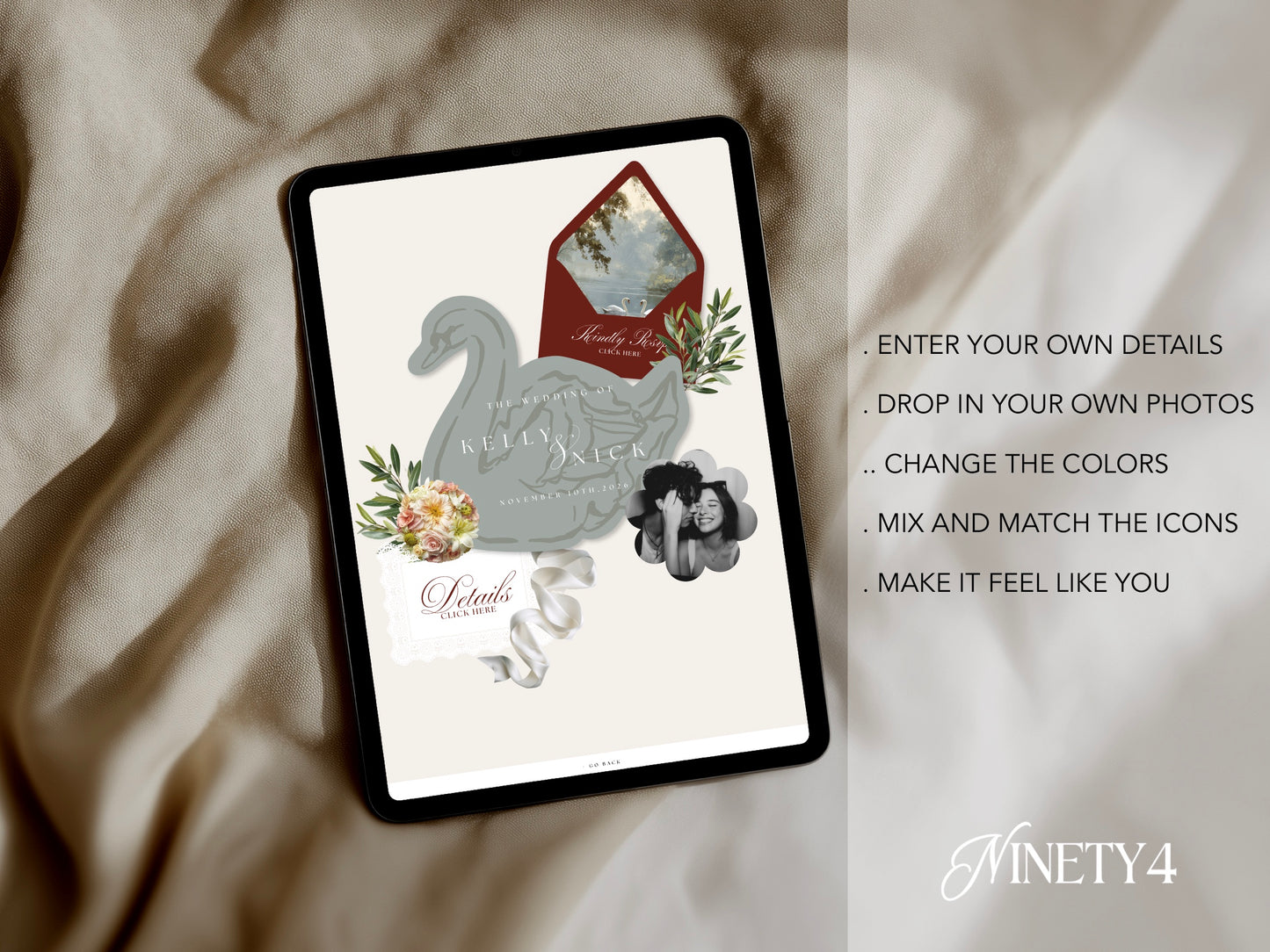 Garden Canva Wedding Website Template with RSVP | Digital Wedding Invitation