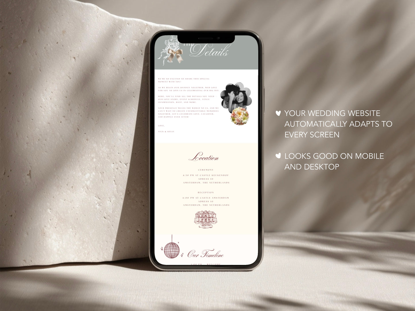 Garden Canva Wedding Website Template with RSVP | Digital Wedding Invitation