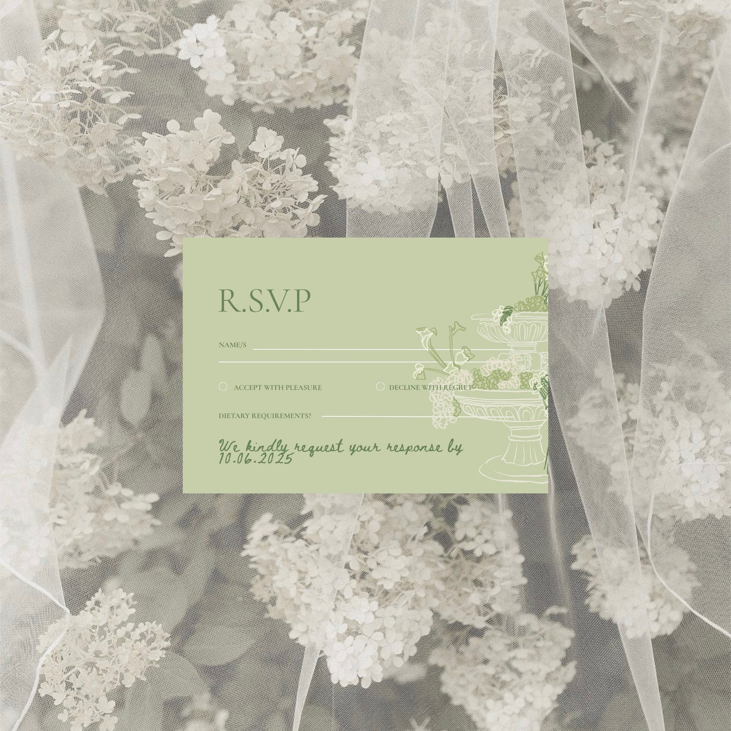 English Garden Wedding Invitation Suite Canva Template
