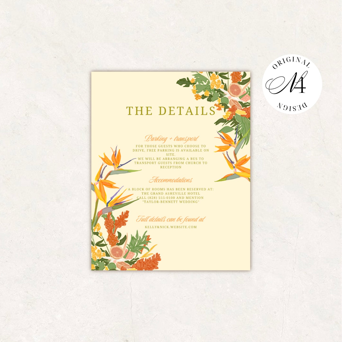 Hawaii Wedding Invitation Suite Canva Template
