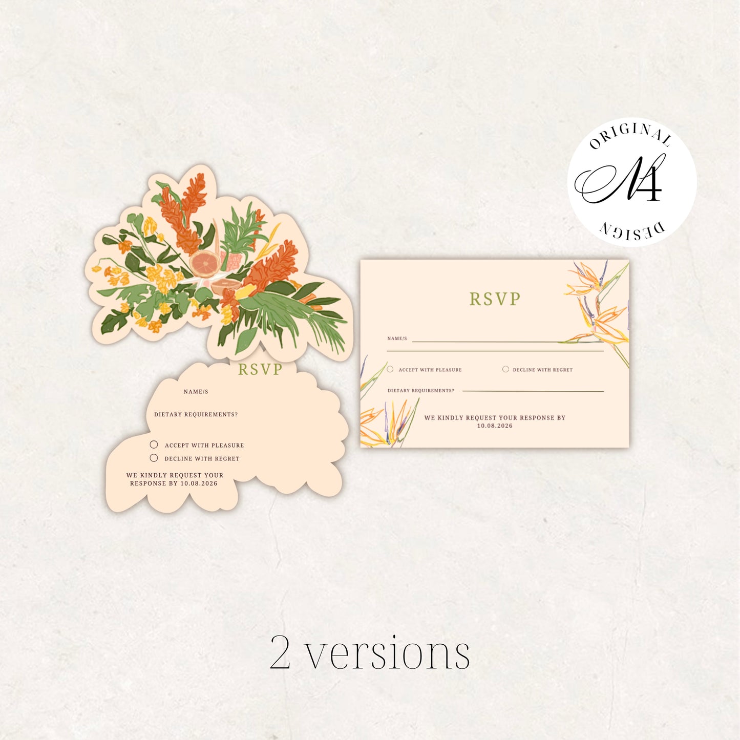 Hawaii Wedding Invitation Suite Canva Template