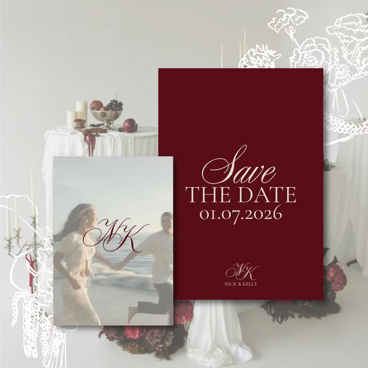 Elegant Save the Date Template: DIY Wedding Invitation (Canva Editable, Digital Download)