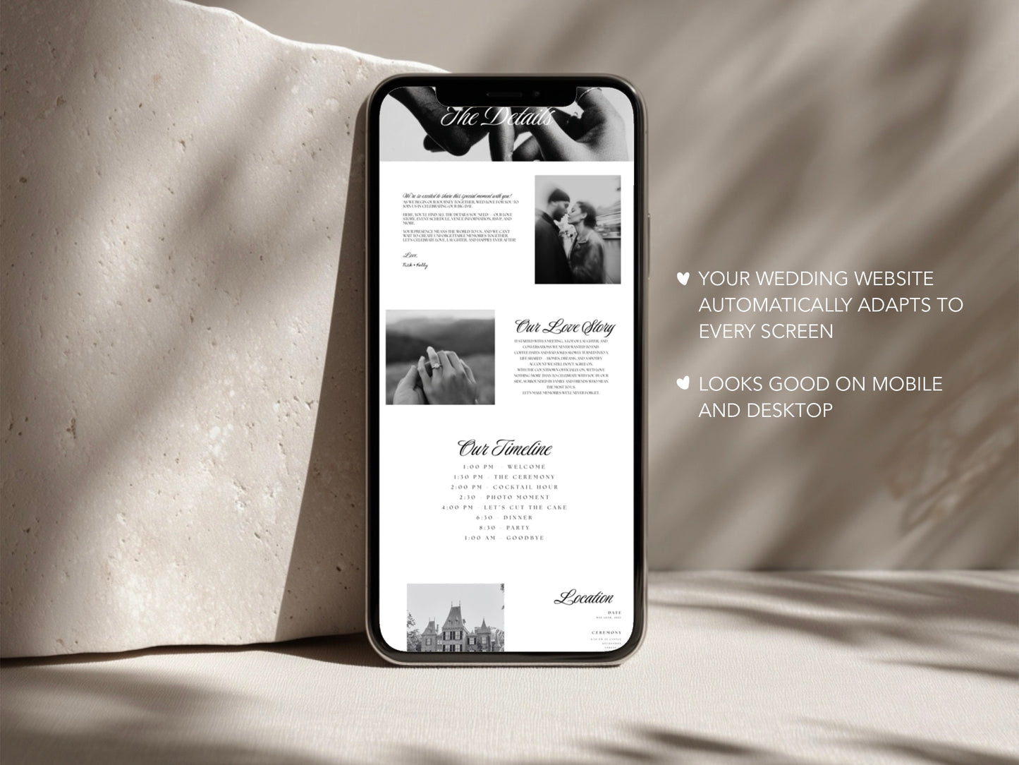 Elegant Canva Wedding Website Template with RSVP | Digital Wedding Invitation