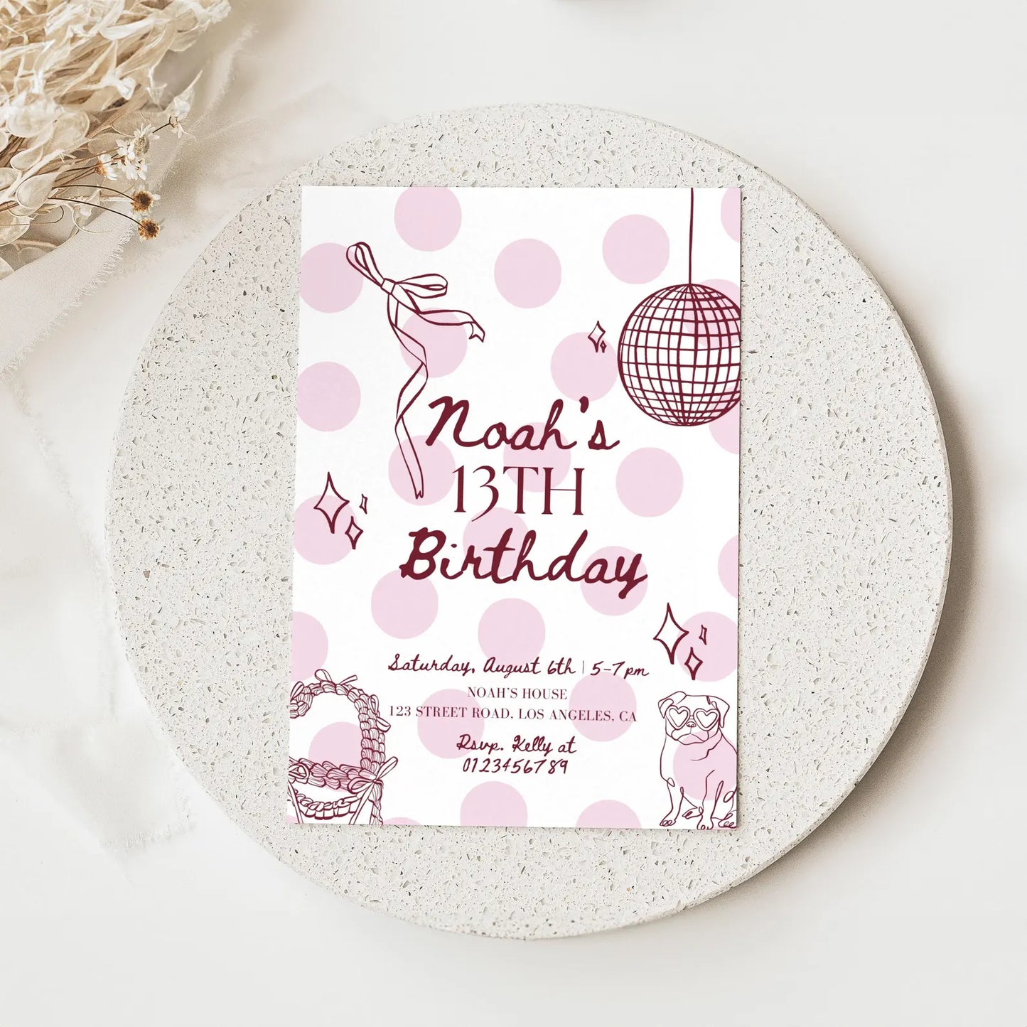 Blue Birthday Party Invitation | Printable Canva Template
