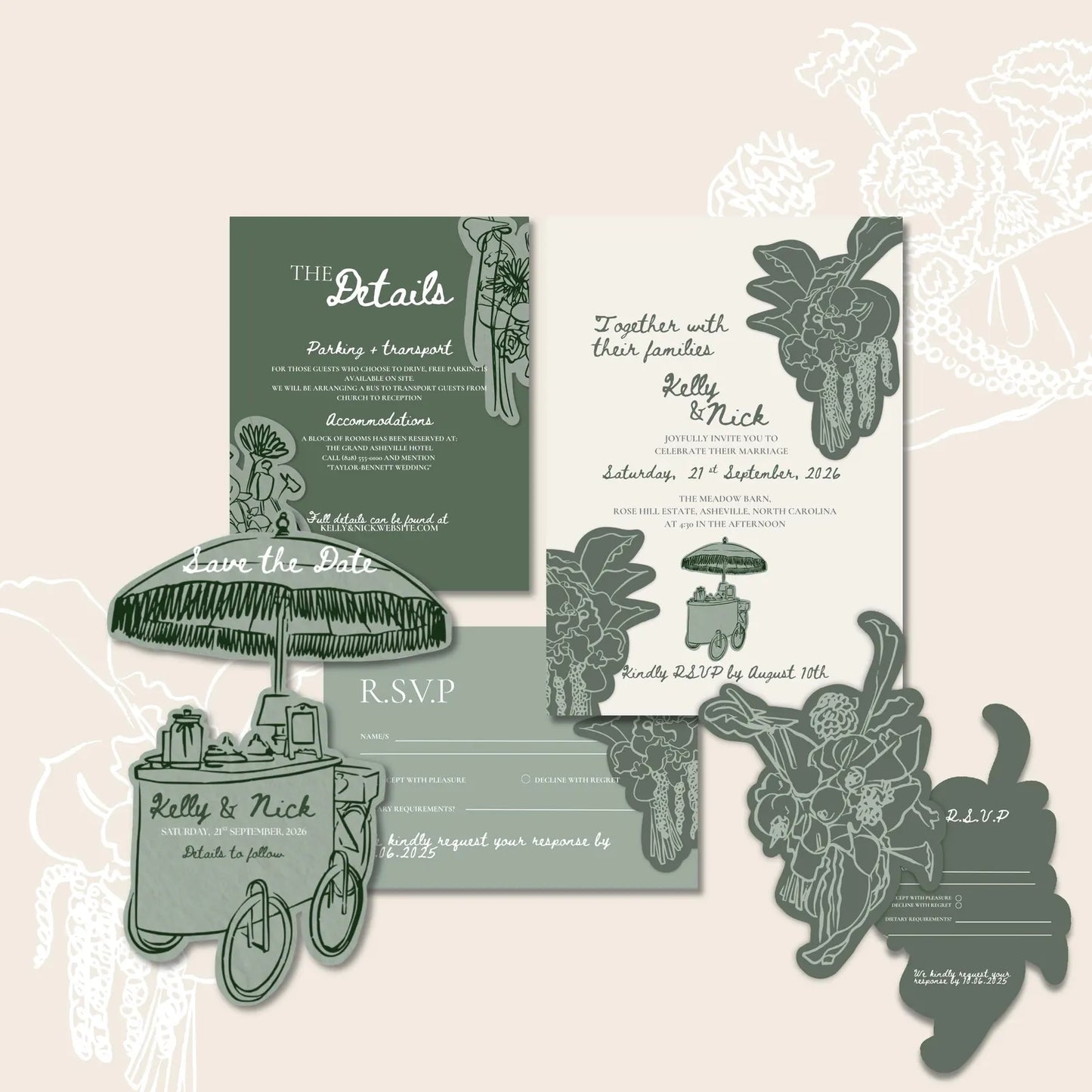 Wedding Invitation Template - Printable Invitation Suite
