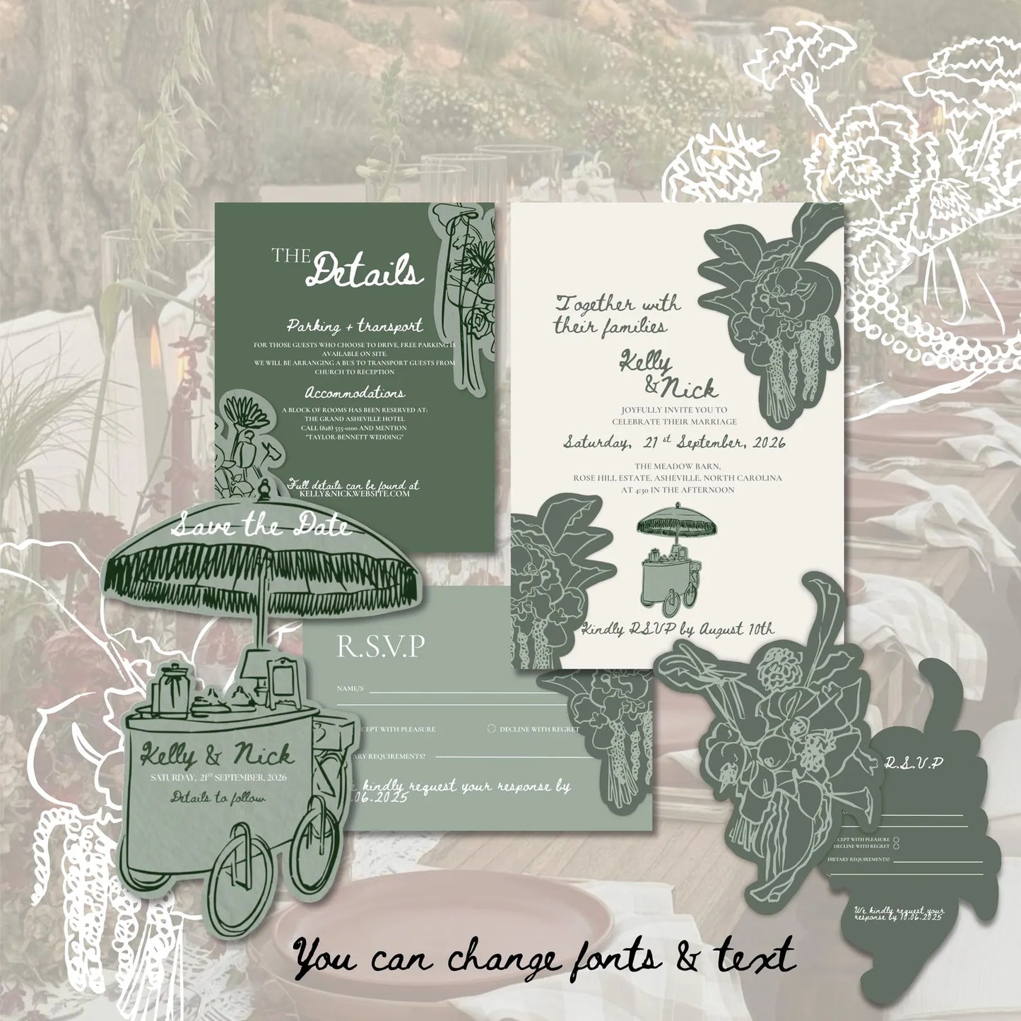 Wedding Invitation Template - Printable Invitation Suite
