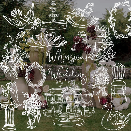 Wedding Line Art Illustration (PNG, SVG)