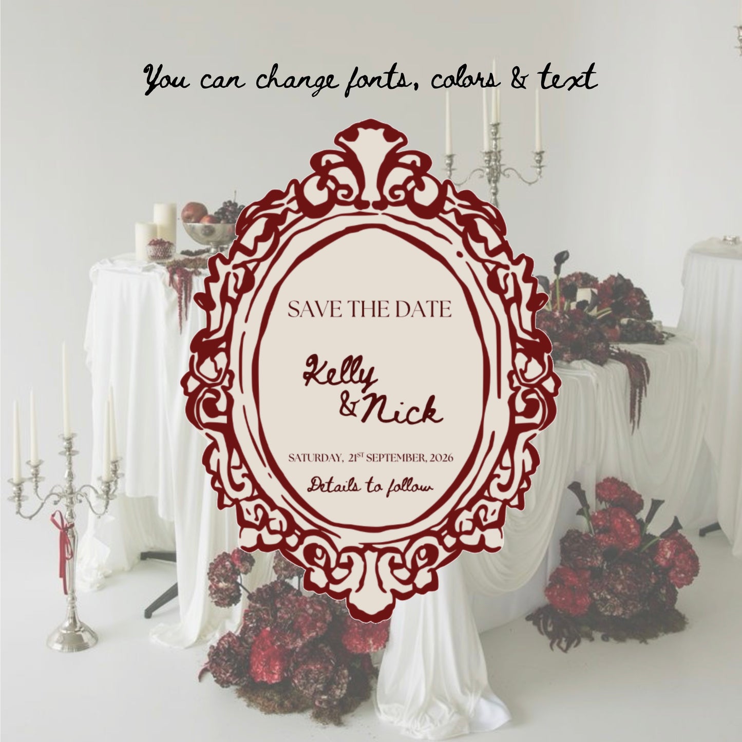 Beige & Black Wedding Invitation Template