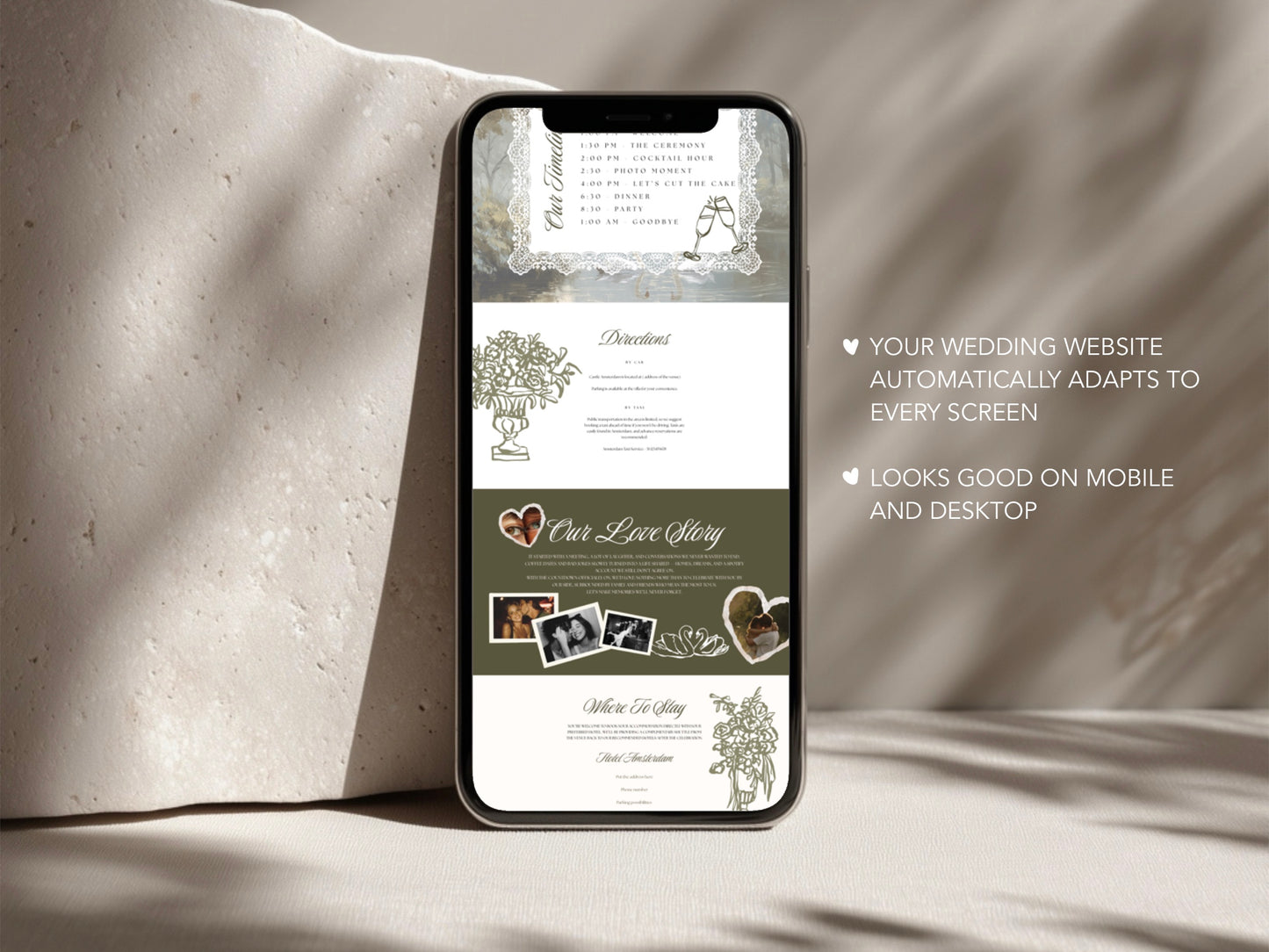 Garden Canva Wedding Website Template with RSVP | Digital Wedding Invitation