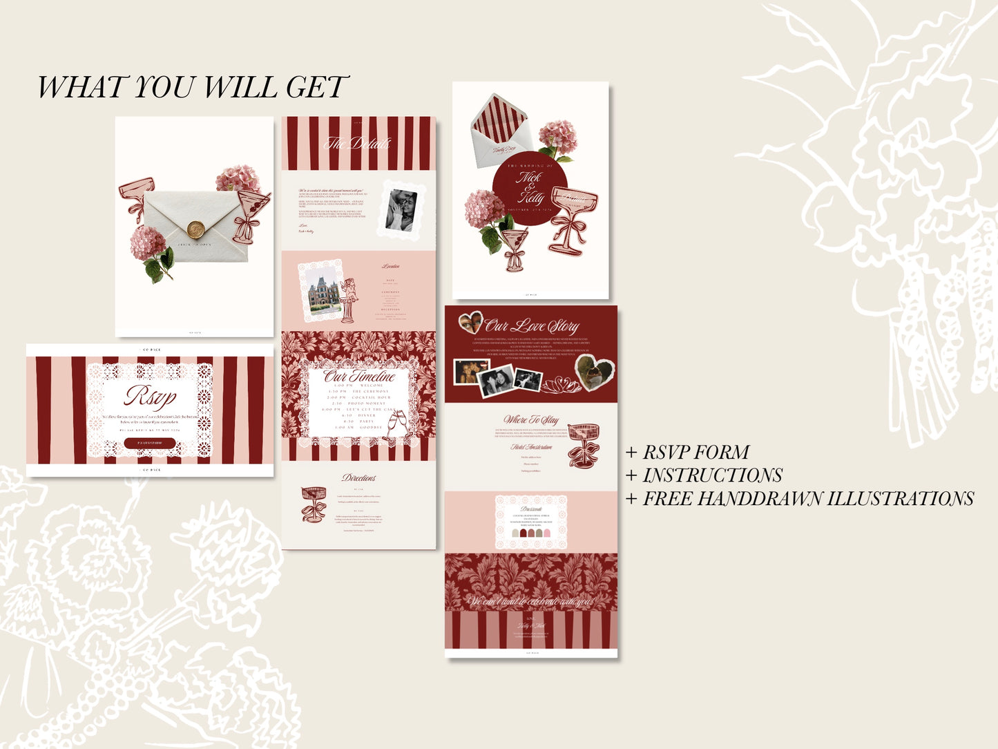 Canva Wedding Website Template with RSVP | Digital Wedding Invitation