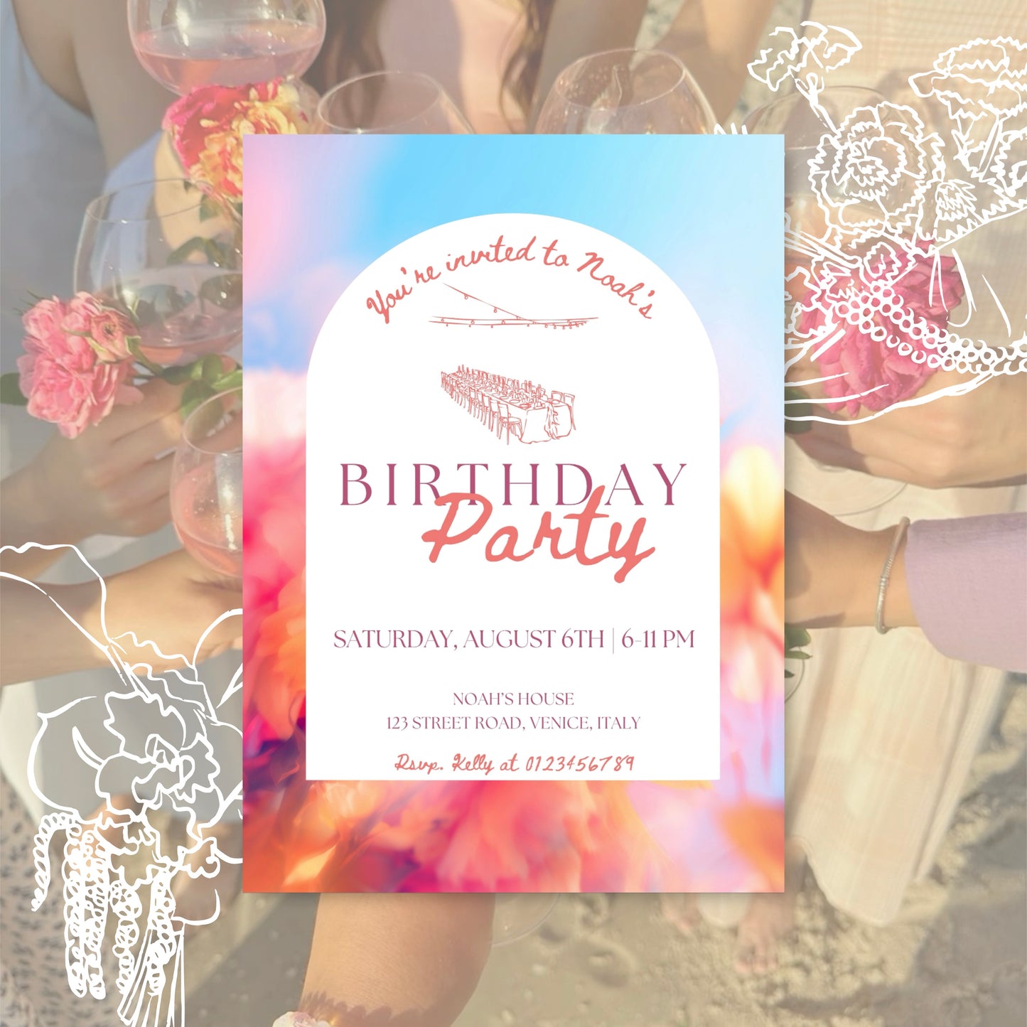 Summer Birthday Party Invitation
