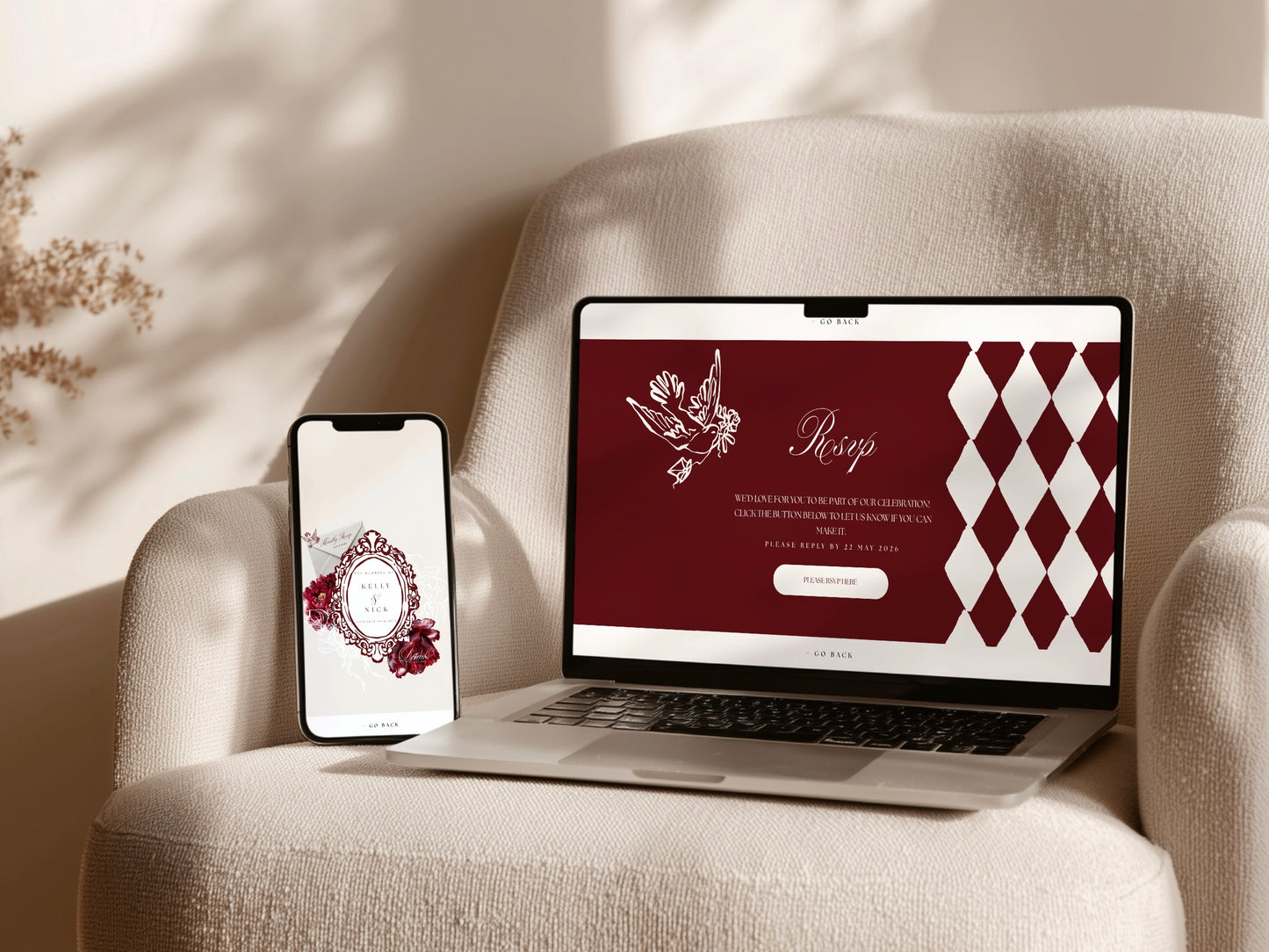 Old Money Canva Wedding Website Template with RSVP | Digital Wedding Invitation
