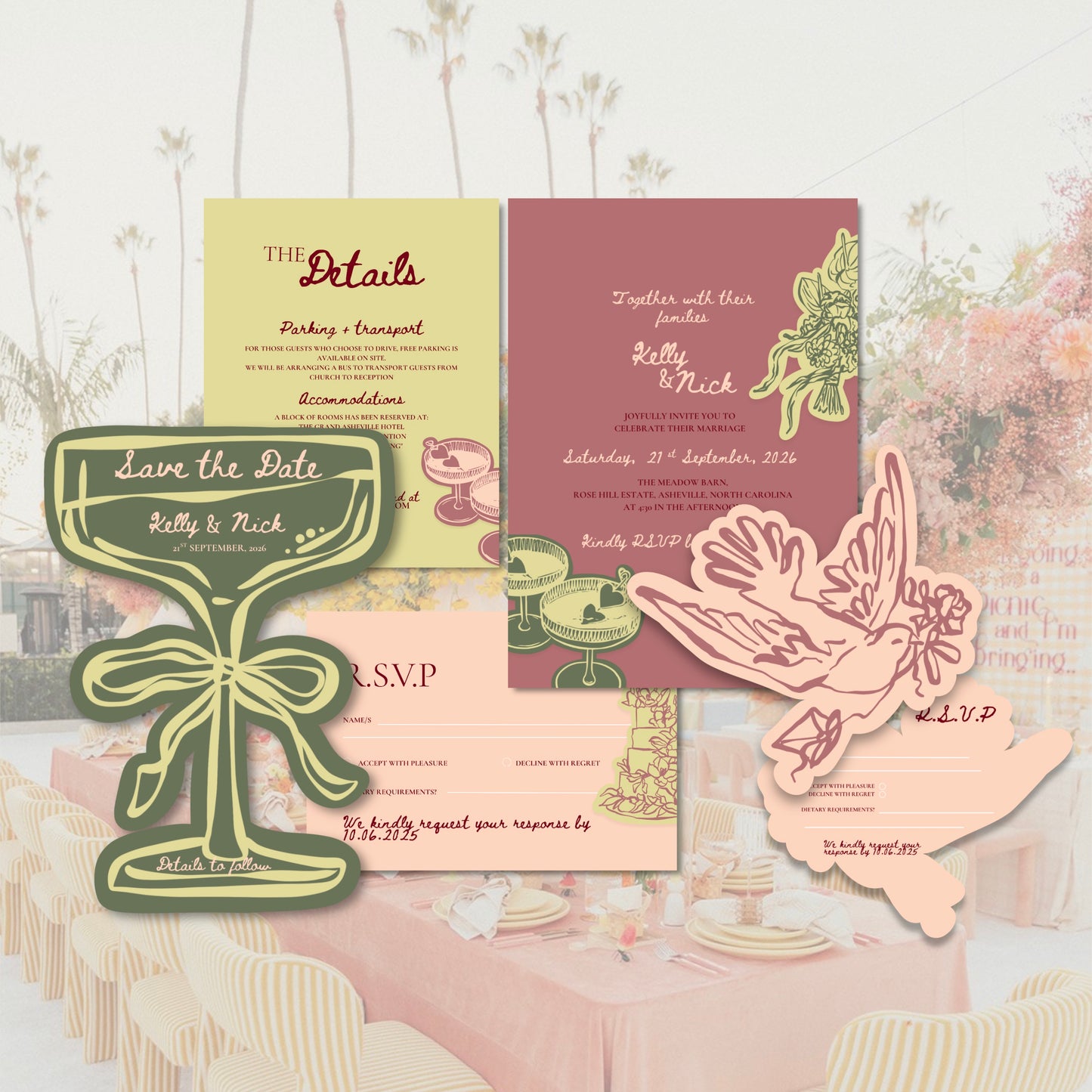 Wedding Invitation Suite Canva Template