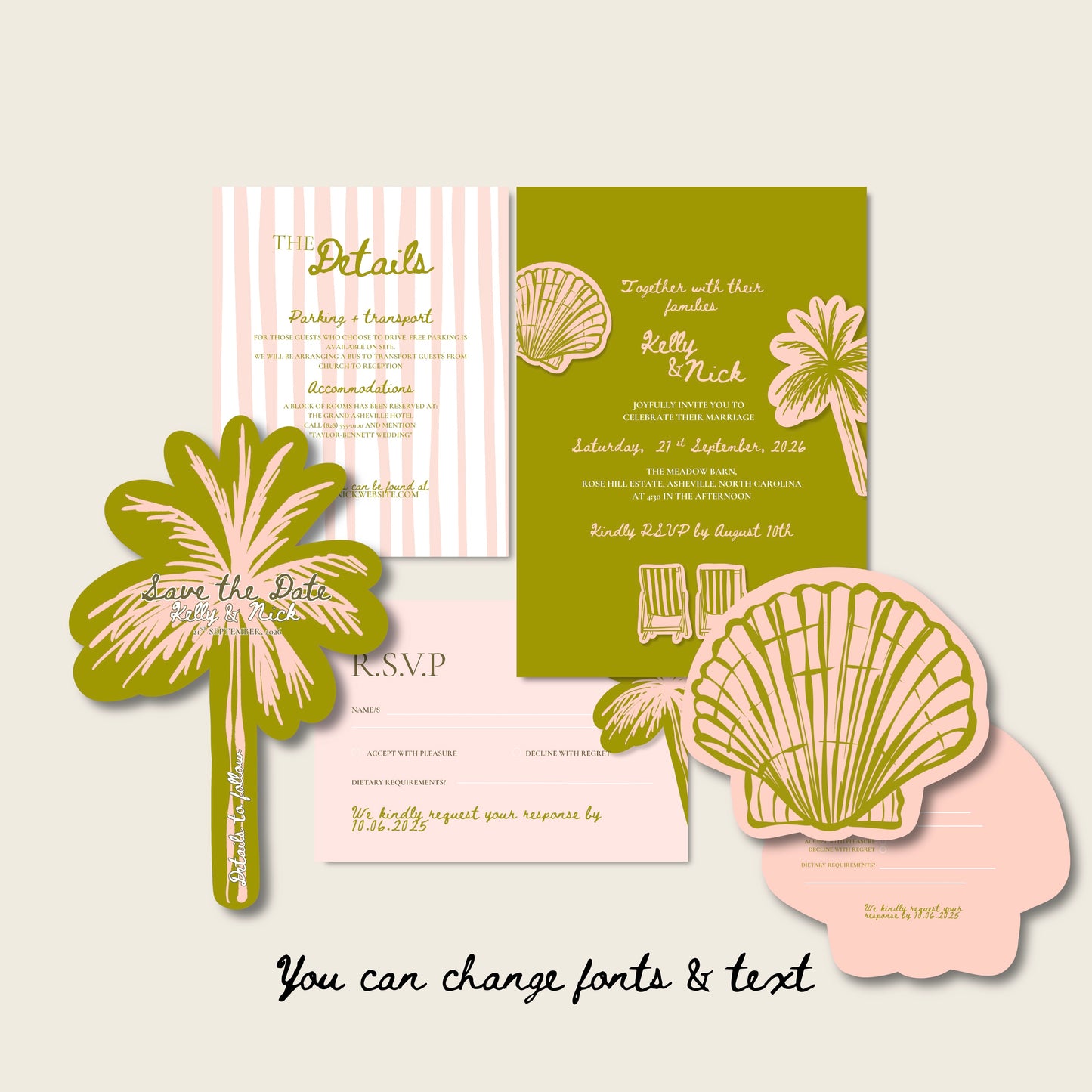 Wedding Invitation Suite Canva Template