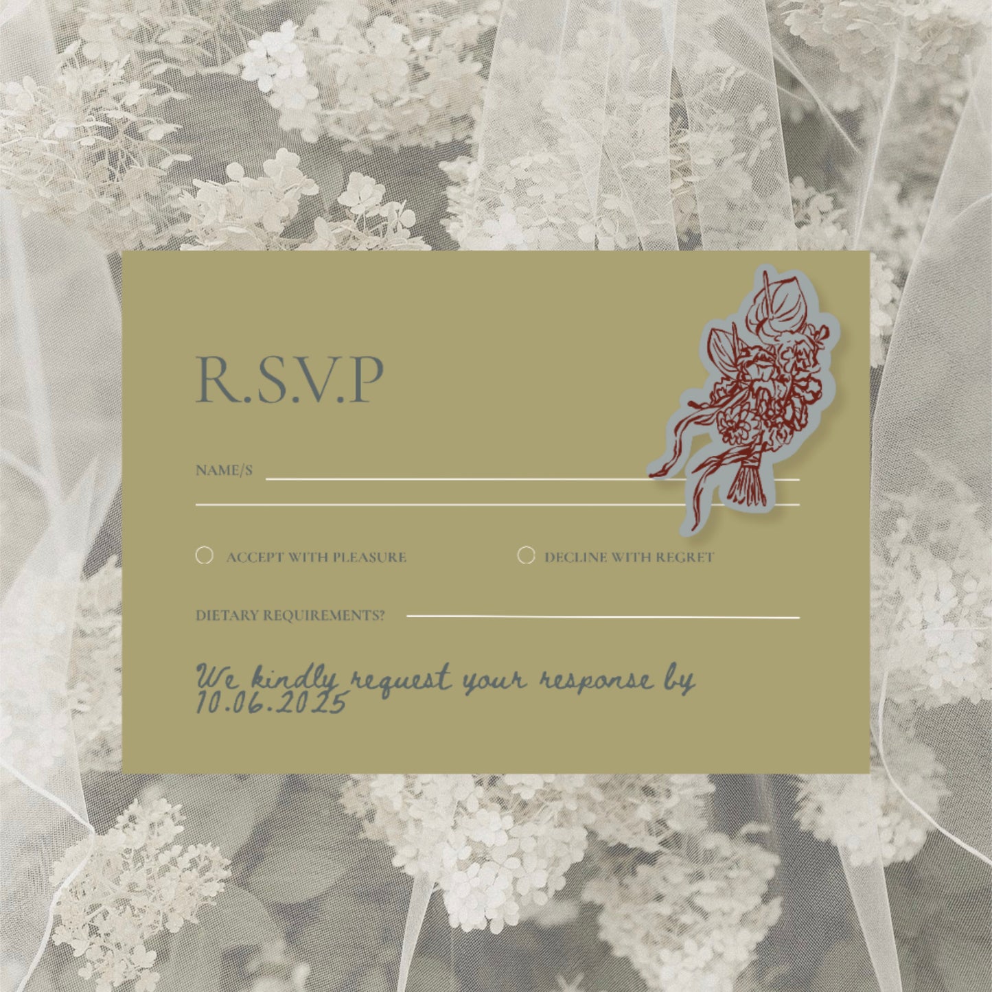 English Garden Wedding Invitation Suite Canva Template