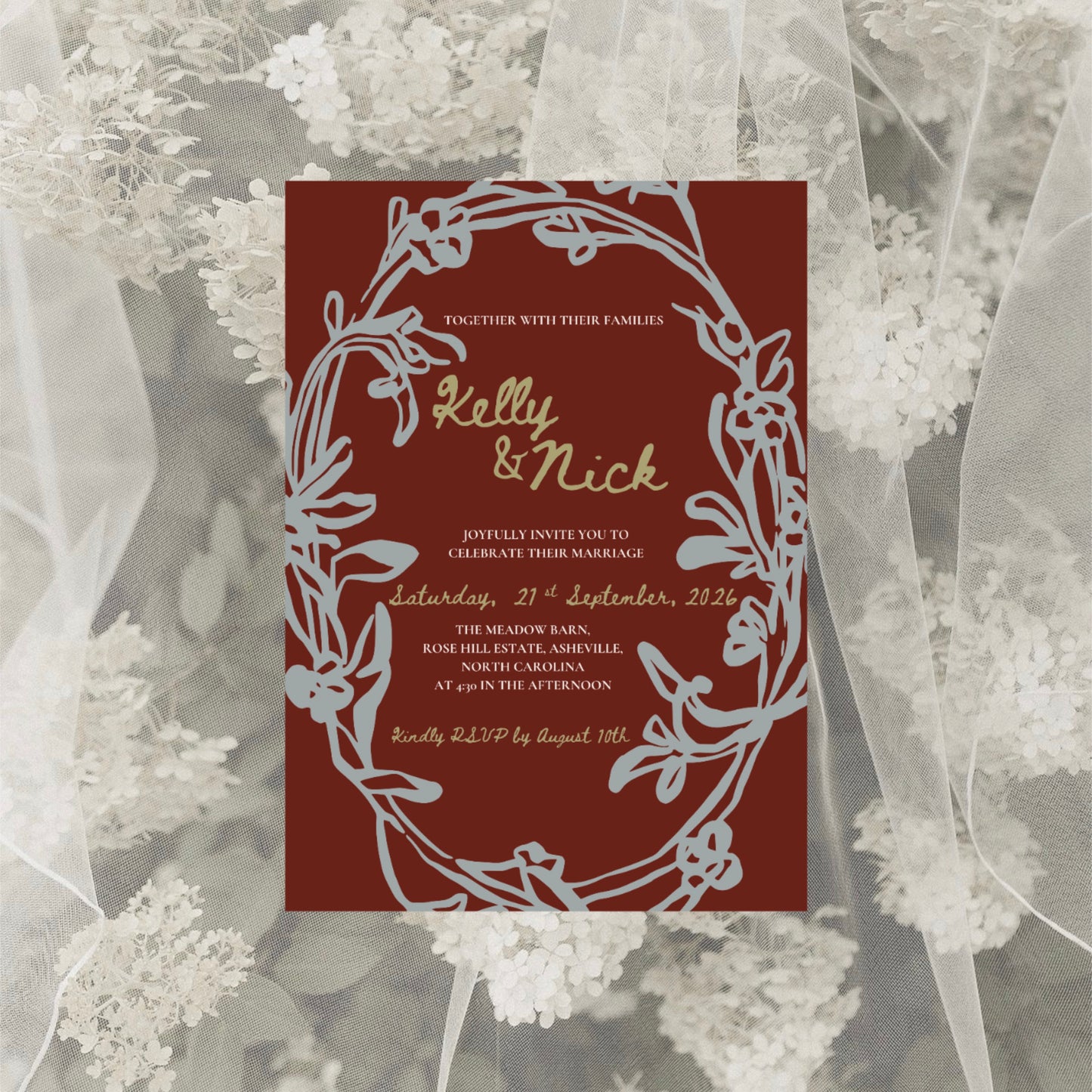 English Garden Wedding Invitation Suite Canva Template