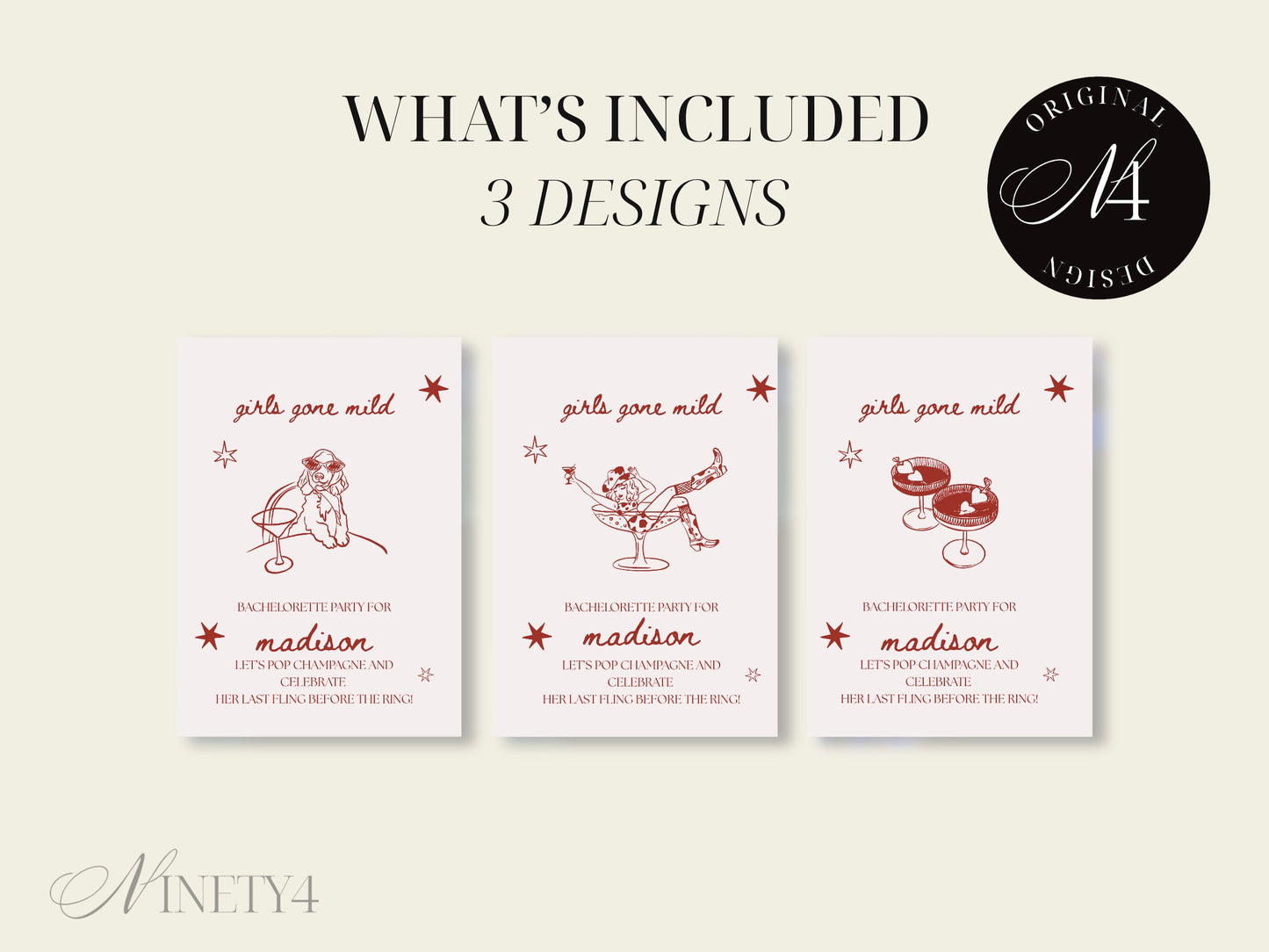 Girl Gone Mild BACHELORETTE PARTY INVITE Template