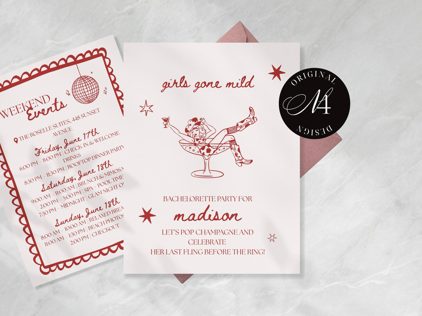 Girl Gone Mild BACHELORETTE PARTY INVITE Template