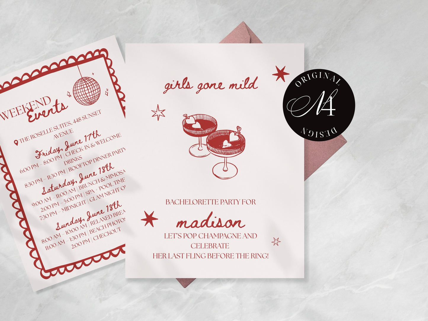 Girl Gone Mild BACHELORETTE PARTY INVITE Template