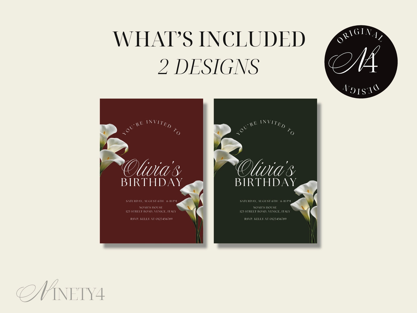 Old Money BIRTHDAY PARTY INVITE template | Printable Canva Template