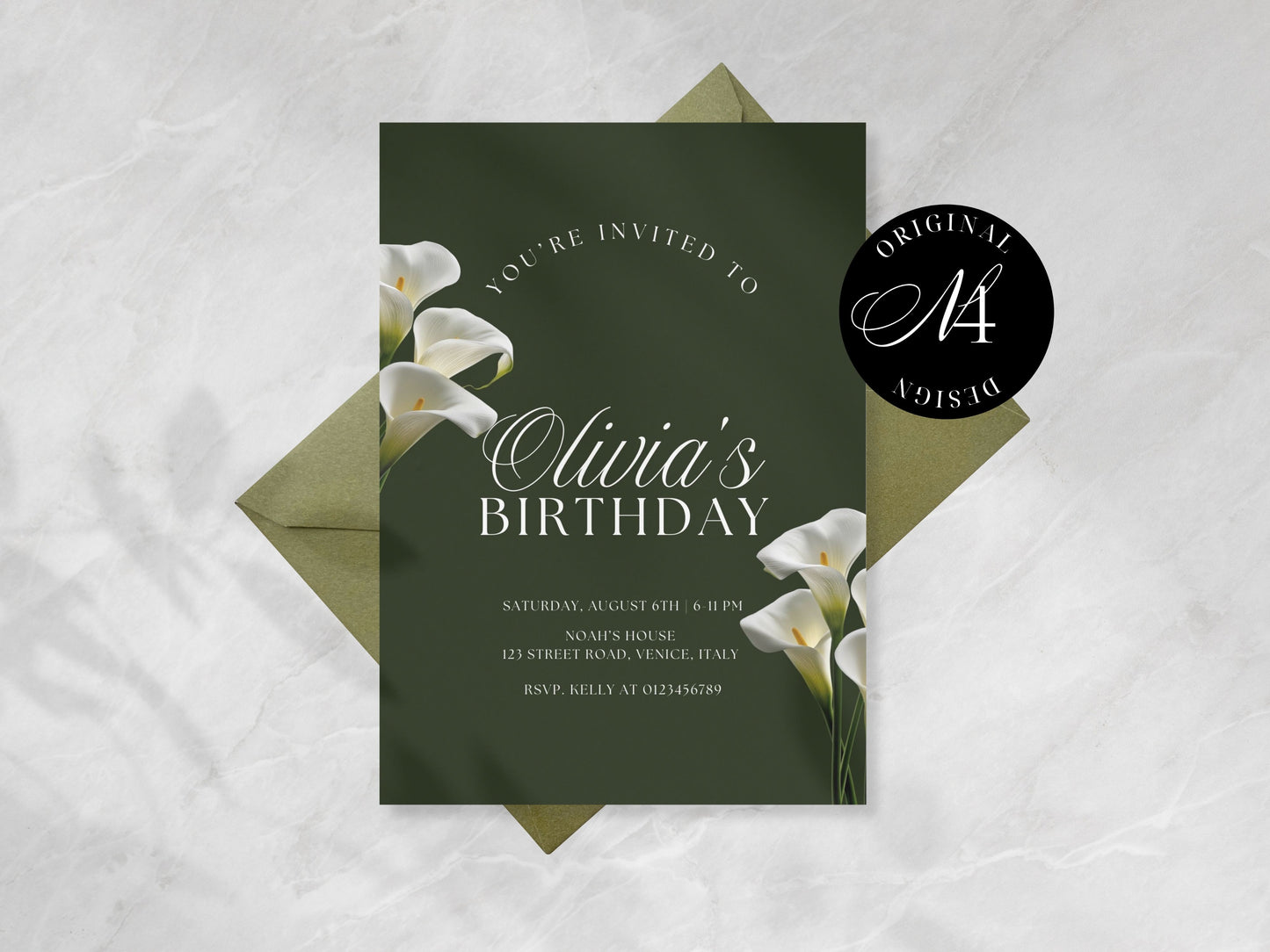 Old Money BIRTHDAY PARTY INVITE template | Printable Canva Template