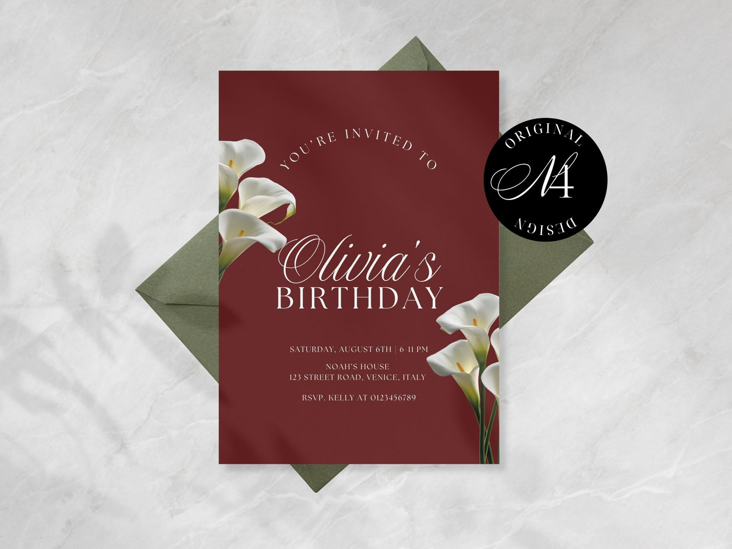 Old Money BIRTHDAY PARTY INVITE template | Printable Canva Template