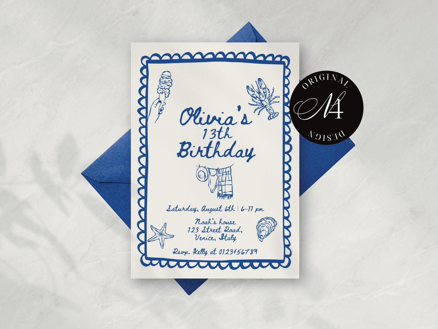 13th Birthday Party Invitation