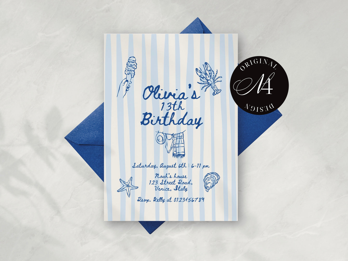13th Birthday Party Invitation