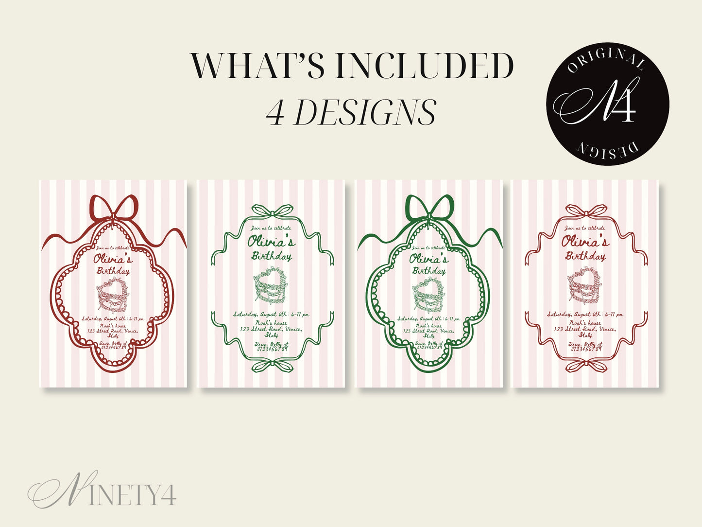 Whimsical Vintage Birthday Party Invitation