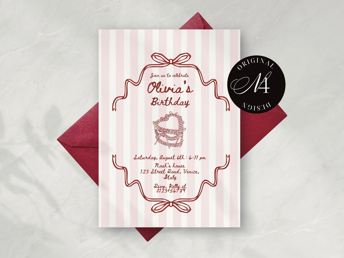 Whimsical Vintage Birthday Party Invitation