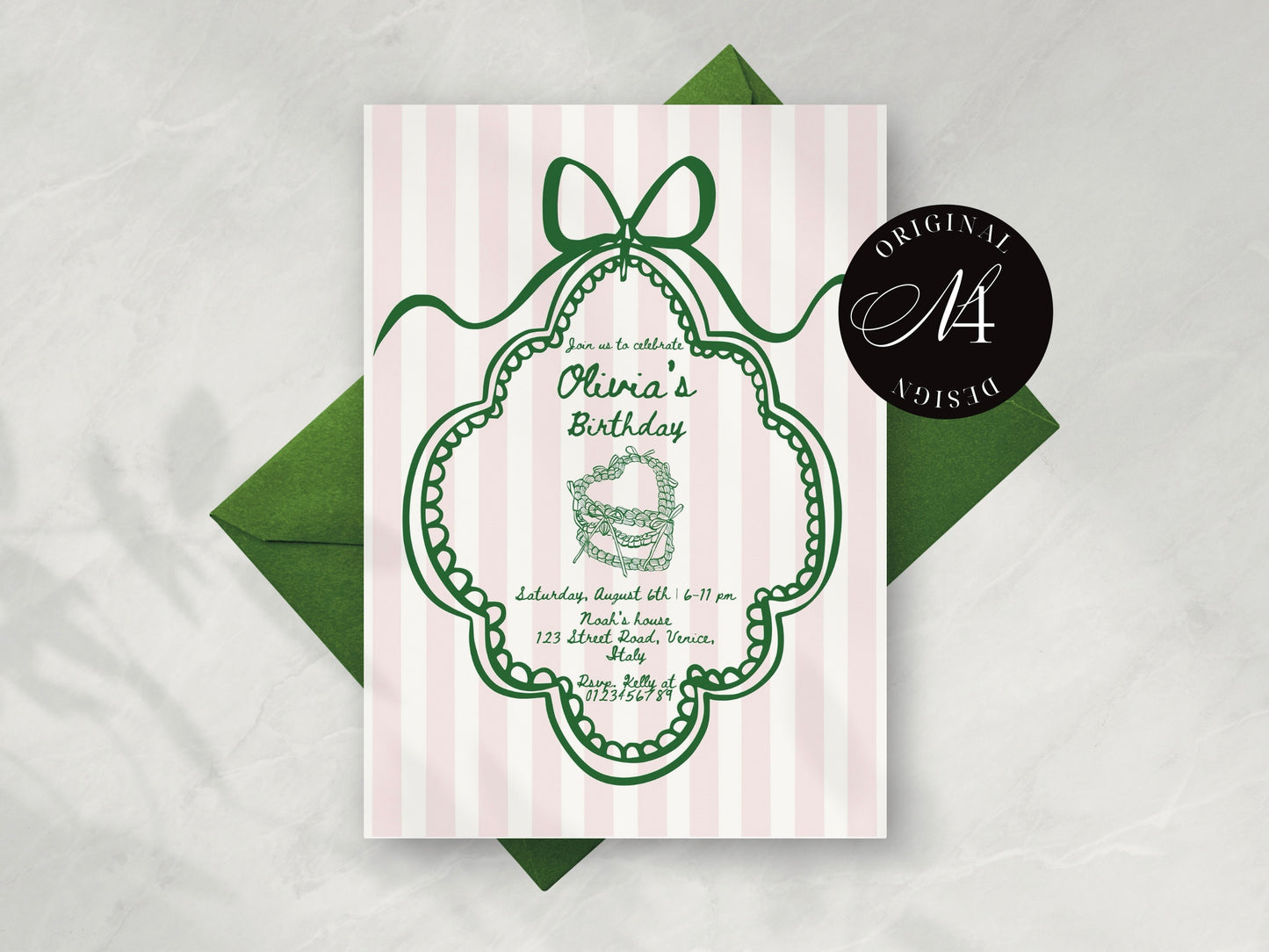 Whimsical Vintage Birthday Party Invitation