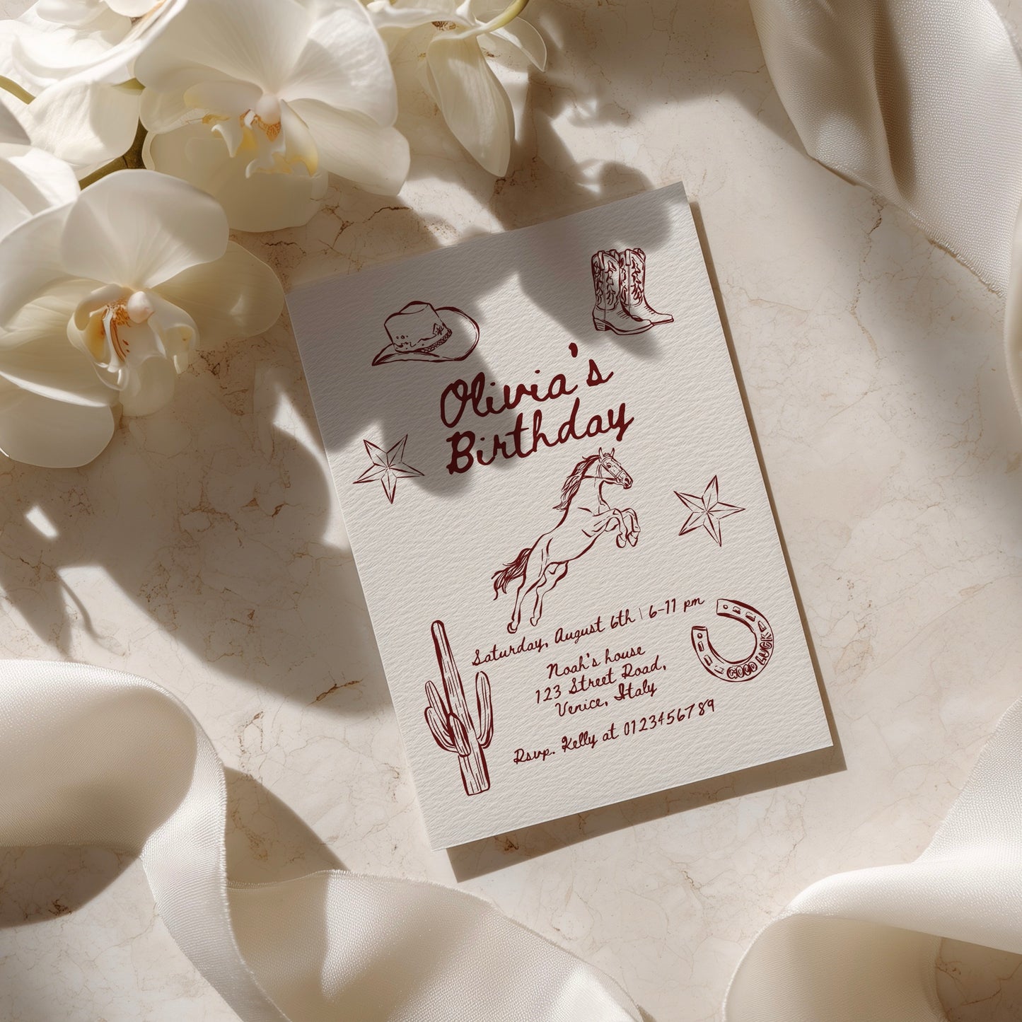 Whimsical Western Birthday Party Invitation