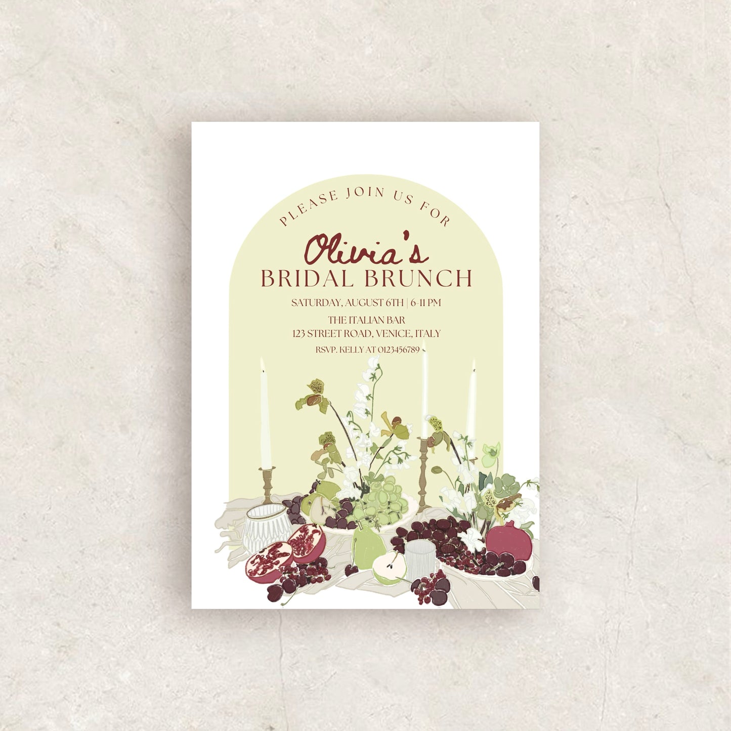 Whimsical BRIDAL BRUNCH INVITE template