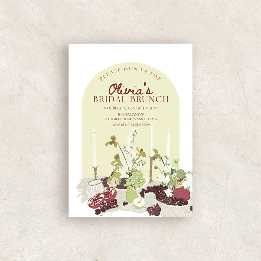Whimsical BRIDAL BRUNCH INVITE template