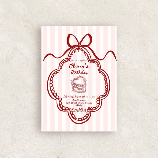 Whimsical Vintage Birthday Party Invitation