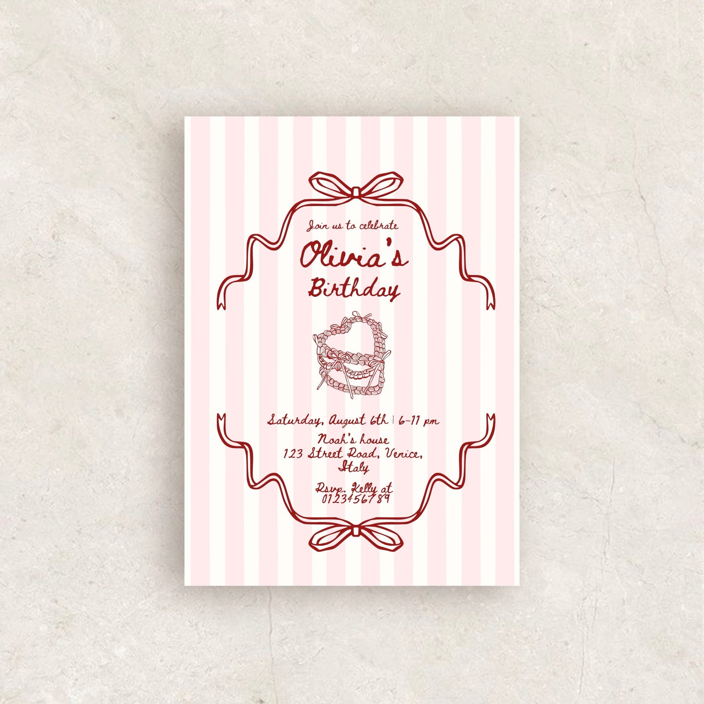 Whimsical Vintage Birthday Party Invitation